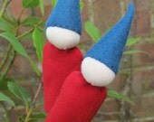 A pair of Gnome finger puppets