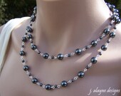 Single or Multistrand Hemalyke and Silver wire Necklace