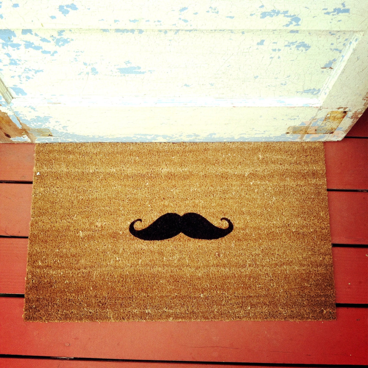 The Fredrick Moustache Doormat - CoCo Coir Modern Tagged Outdoor 60% Recycled Natural Fiber Rug
