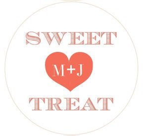 Personalized Treat Bag Wedding Stickers - Sweet Treats - Favors, Buffets, Packaging