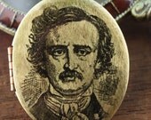 Edgar Allan Poe Brass Locket Necklace