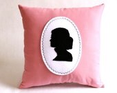 Pink Audrey Hepburn Silhouette Decorative Pillow