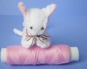 Little white felt kitten - Milky