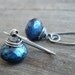 Pirouette Earrings - Spectrolite (blue labradorite), Oxidized Sterling Silver