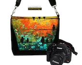 Digital Slr Camera Bag DSLR Camera Bag Purse Womens Camera Bag Case Zipper Padded - Deluxe Birds of a Feather MadArt