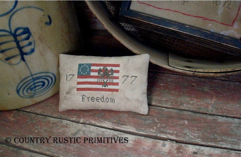 Primitive Freedom 1777 Flag And Eagle Pinkeep E Pattern PDF - New Pattern