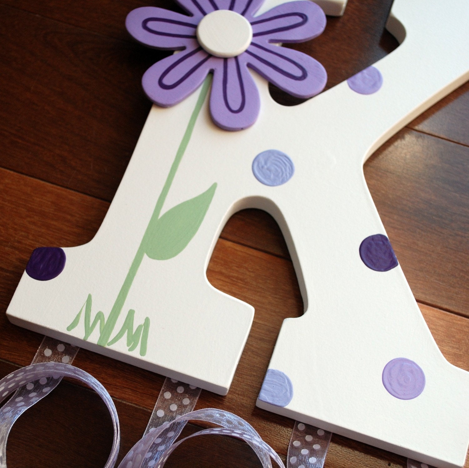 Custom Wooden Wall Letter Hair Barrette, Clip, Clippie, Bow Holder