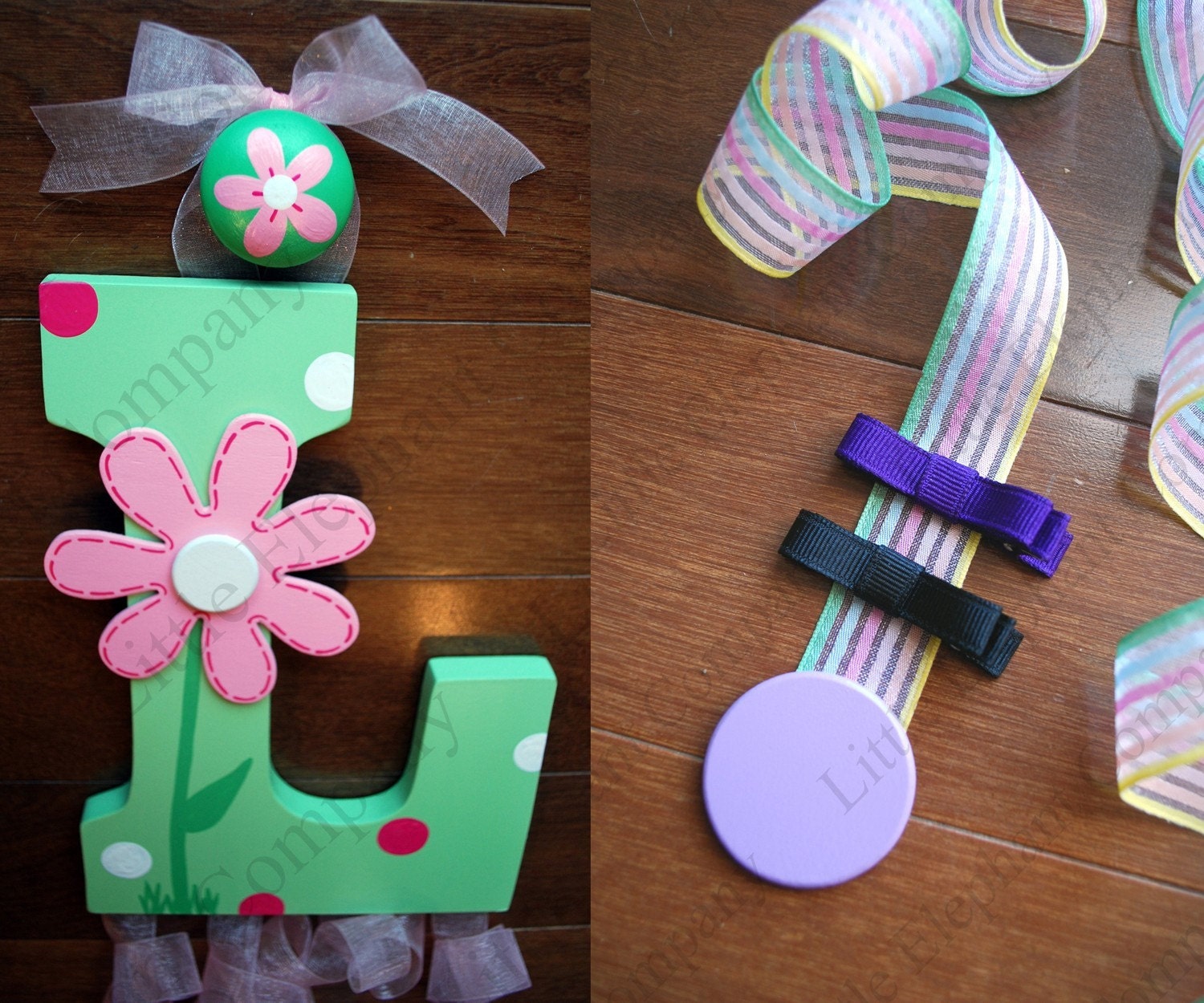 Custom Wooden Wall Letter Hair Barrette, Clip, Clippie, Bow Holder