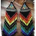 Native American seed beaded rainbow beauties long
