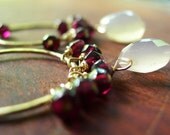 FREE SHIPPING - A Thousand Things- Pink Chalcedony and Garnet Earrings