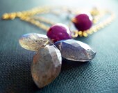 Instinct- Labrodorite and Ruby Necklace - Jewelry by nutraj on Etsy