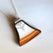 Broken Plate Pendant on Chain - Orange and Grey - Recycled China