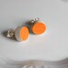Simple Circle Broken Plate Stud Earring - Orange - Recycled China