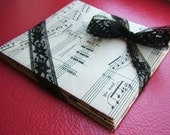 LOVESONG envelopes / CD/DVD sleeves upcycled from old sheet music for piano - set of 10