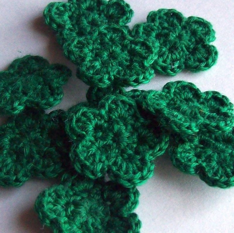 On Etsy Mini Crochet Flower Applique, 10 Green Embellishment Embellishment, Scrapbooking