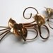 Vintage Large Copper Calla Lily Brooch Pin Faux Pearl