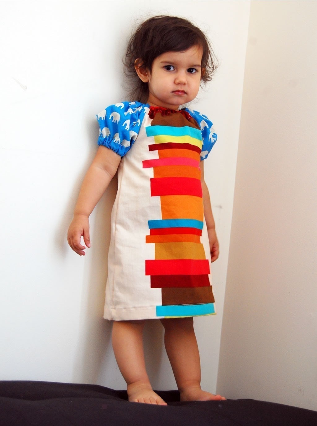 BOOKS AND ELEPHANTS DRESS - Super Chic - Super Cool Mod Dress for Baby or Toddler or Big Girl