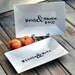 Custom Made Name Platter great for weddings or anniversary black and white whimsy style