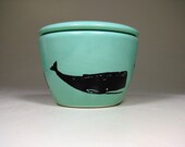 lidded bowl whale (blue green) - Made to Order/ Pick Your Colour