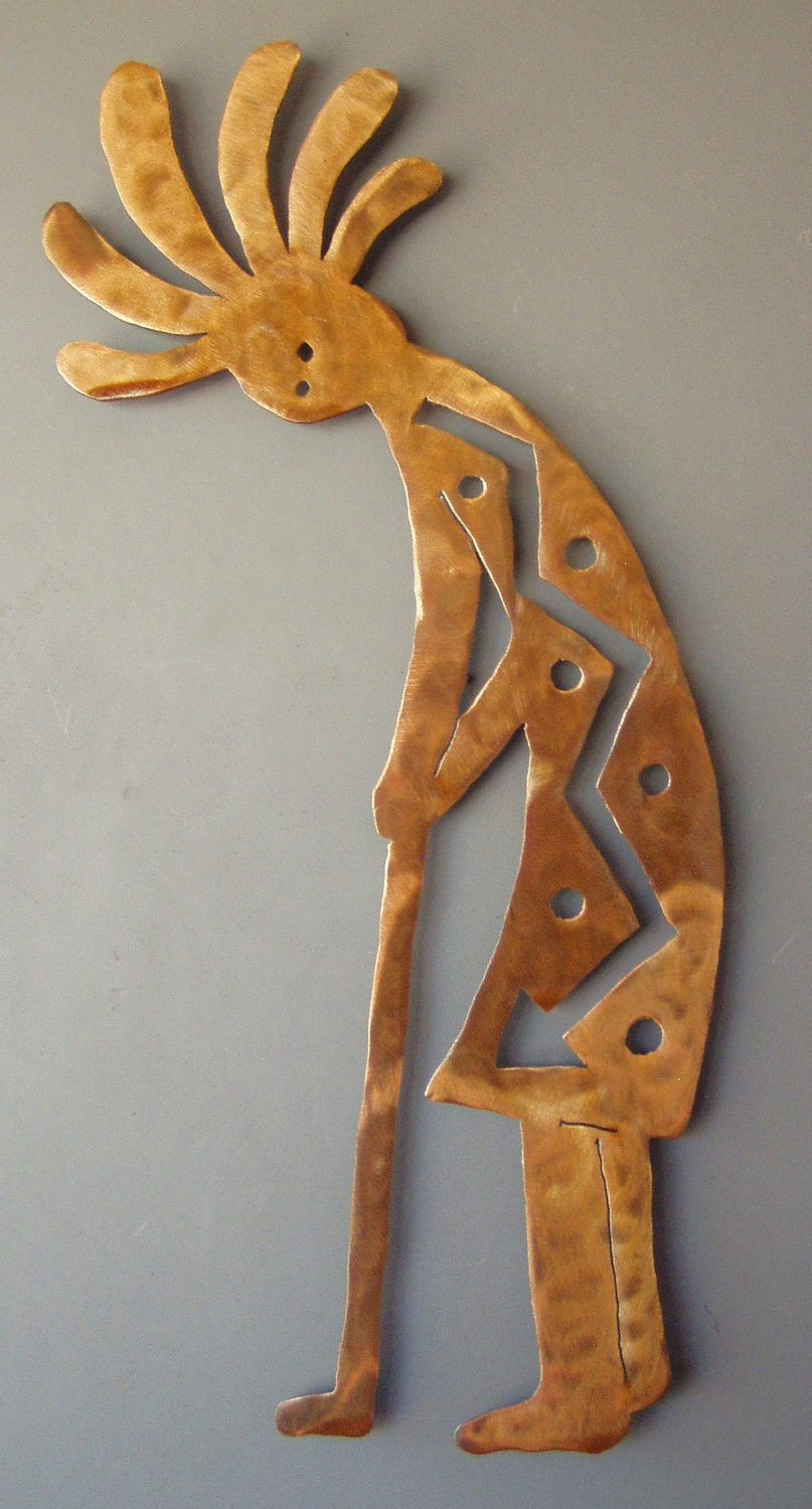 Golf Putt Kokopelli Metal Wall Art,  Southwest Art, Rusted  Small 23 inch