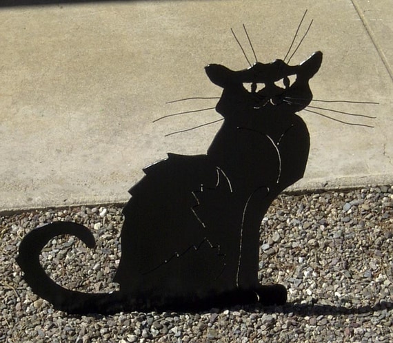 Cat Chat Noir Black Cat Yard Garden Art Steinlen Statue
