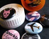 Donnie Darko Buttons or Magnets (set of 30) Don't be a fear prisoner. Buy this set.