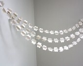 flower paper garland. 3D. repurposed book - 12 ft.  wedding decoration, bunting, photo prop, party decoration