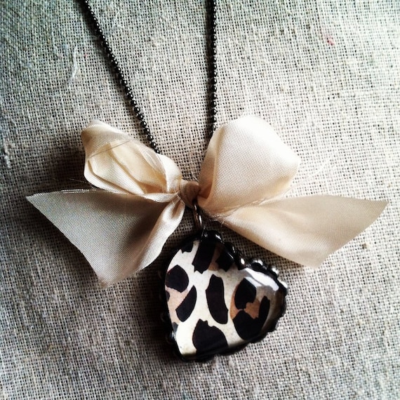Leopard Heart soldered pendant