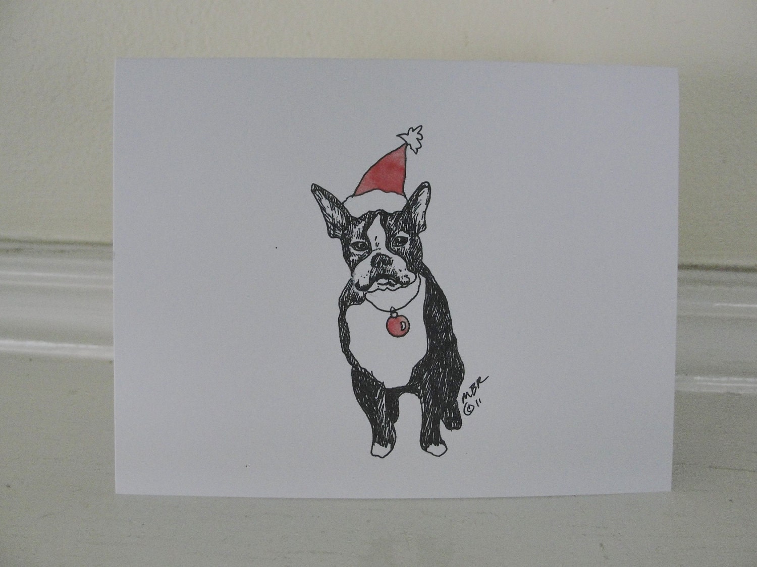 Christmas Cards Boston Terrier Cards Dog Pet Holiday Christmas Cards Set of 6