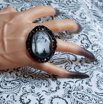 Jennys Place--A Gothic Cemetery Pendant Black Series