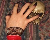Gorgeous Spider Lace Ribbon Bracelet Wrist Cuff With GID Spiders