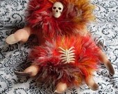 Autumn Fall Graveyard Maribou Feather Hair Clips