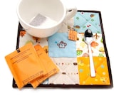 Zakka Patchwork Potholder, Table Trivet, Hot Pad, with Hand Embroidered Tea Pot