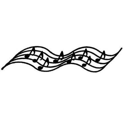MUSIC STAFF unmounted rubber stamp, no.2