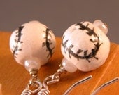 Baseball or Softball Sterling Silver Earrings
