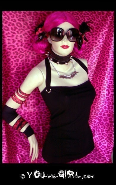 You bad Girl Alt Couture PUnK basic black yummy TOP, custom made, punk rock emo DIY gothic lolita stupendous fashion