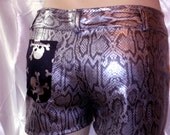 Sexy super SHORTS... New handmade fashion by You bad Girl diy... Alternative must... in fetish snakeskin reptile print lightweight vinyl.