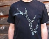 Elk Antler - Mens T shirt - Organic Cotton - S M L XL 2XL