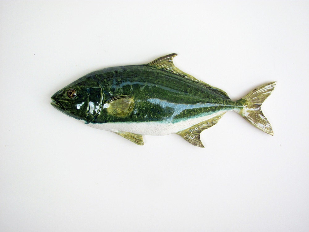 Kona Kampachi Ceramic art fish decorative wall hanging