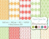 Melon Lattice Digital Paper Set