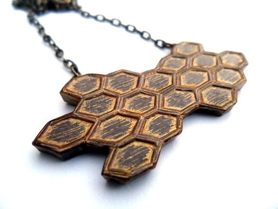 20% OFF SALE - Honeycomb Necklace - Mother Natures Gold