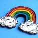 Old School Rainbow with White Clouds Necklace