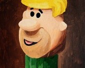 Barney Rubble Pez Oil Painting Still Life