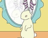 Bun Bun Likes Purple Striped Socks, 6.5x8.5