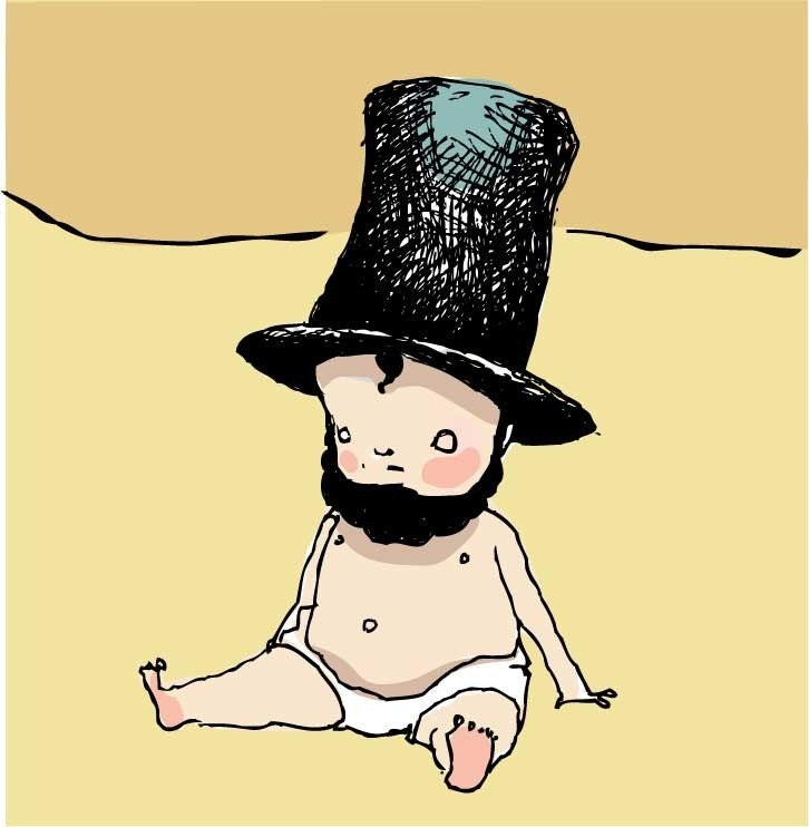 Baby Lincoln and His Childhood Home fine art print