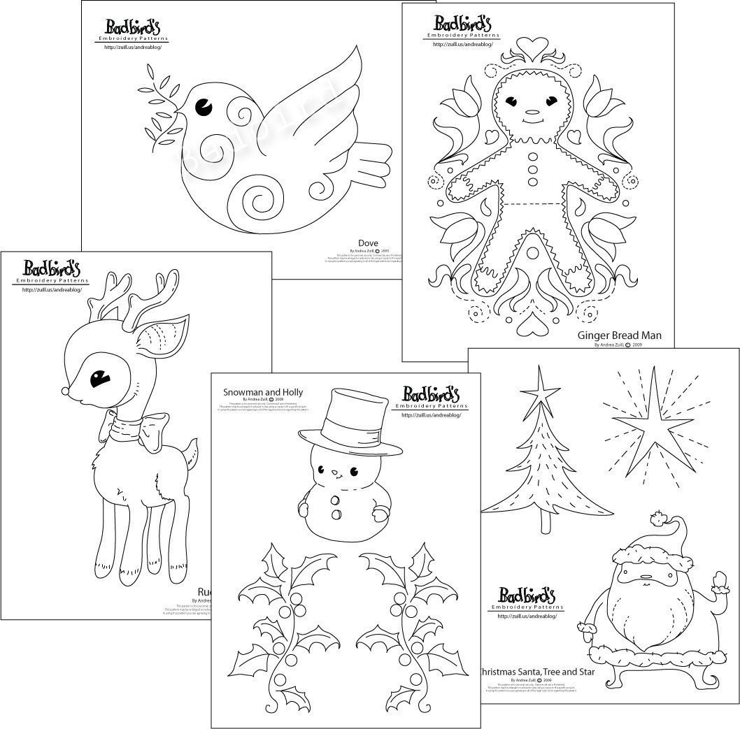 Christmas Hand Embroidery Pattern Set