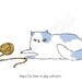 Angry Cat likes to play with yarn