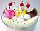Ice Cream Crochet Pattern Food Crochet Pattern Dessert Pattern PDF Instant Download Banana Split Ice Cream