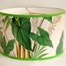 Vintage Wallpaper Drum Shade 1950's Tropical Floral Bamboo