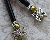 Fae Dreams - Antique Silver, Black, and Absinthe Fairy Hairsticks